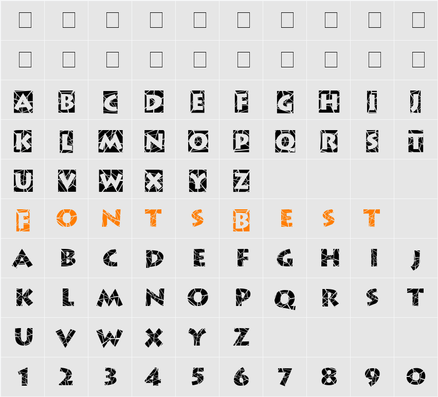Spider Web Block Character Map
