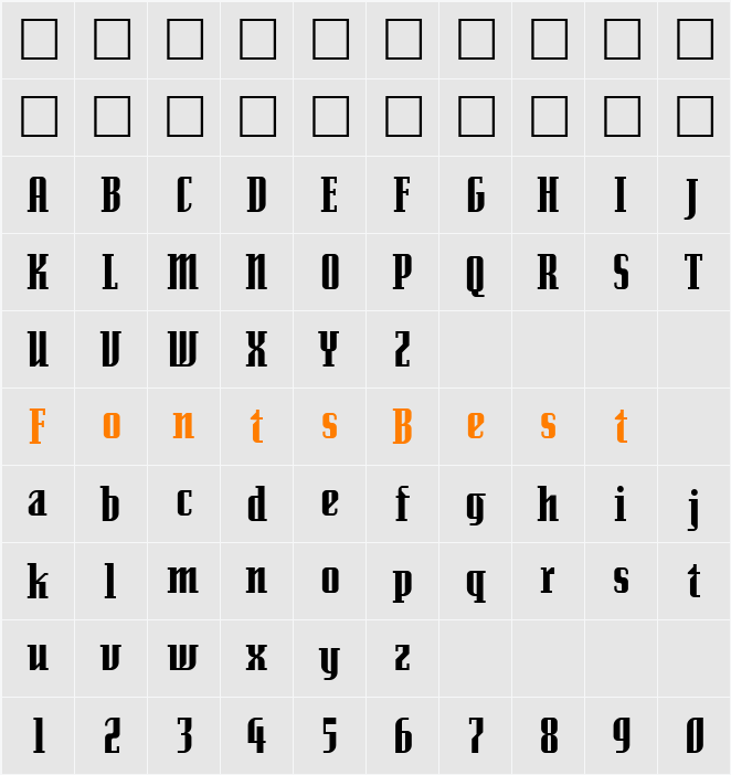 SenatorUltra Character Map