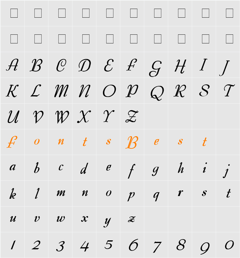 Tango Character Map