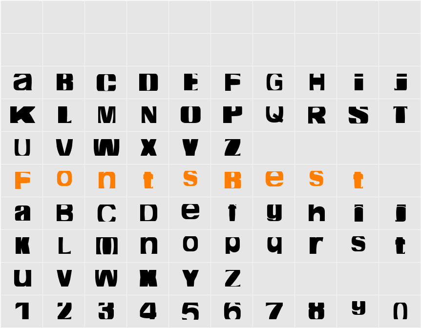 cropfont Character Map