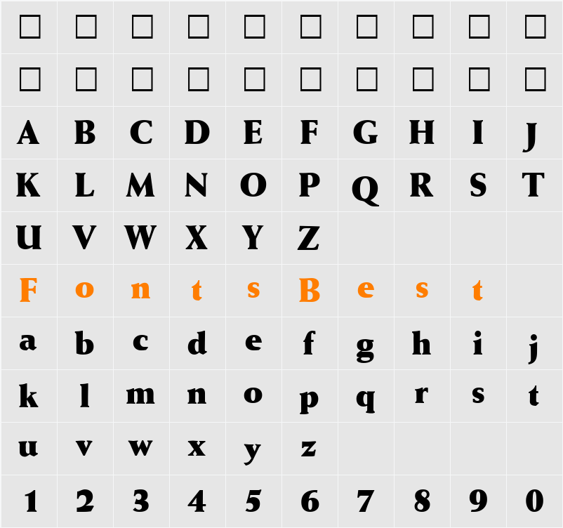 WaizeExtrabold Character Map
