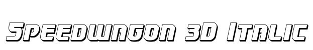 Speedwagon 3D Italic Font Image
