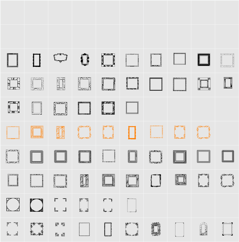 Lots of Frames Character Map