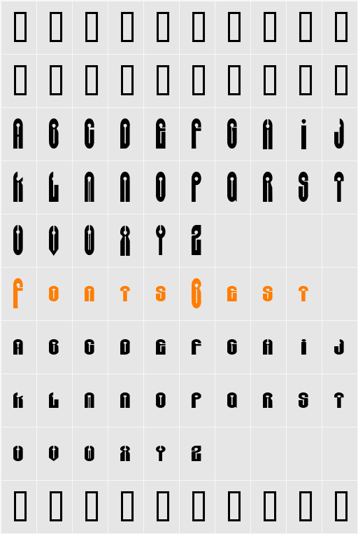GreyAlienSW Character Map