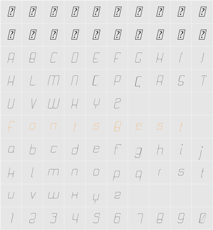 Quattro Character Map
