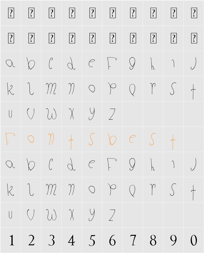 The Fat Store Character Map