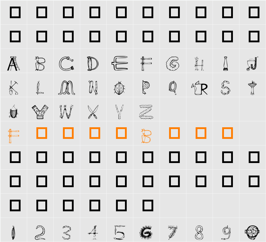 101! In My Yard Character Map