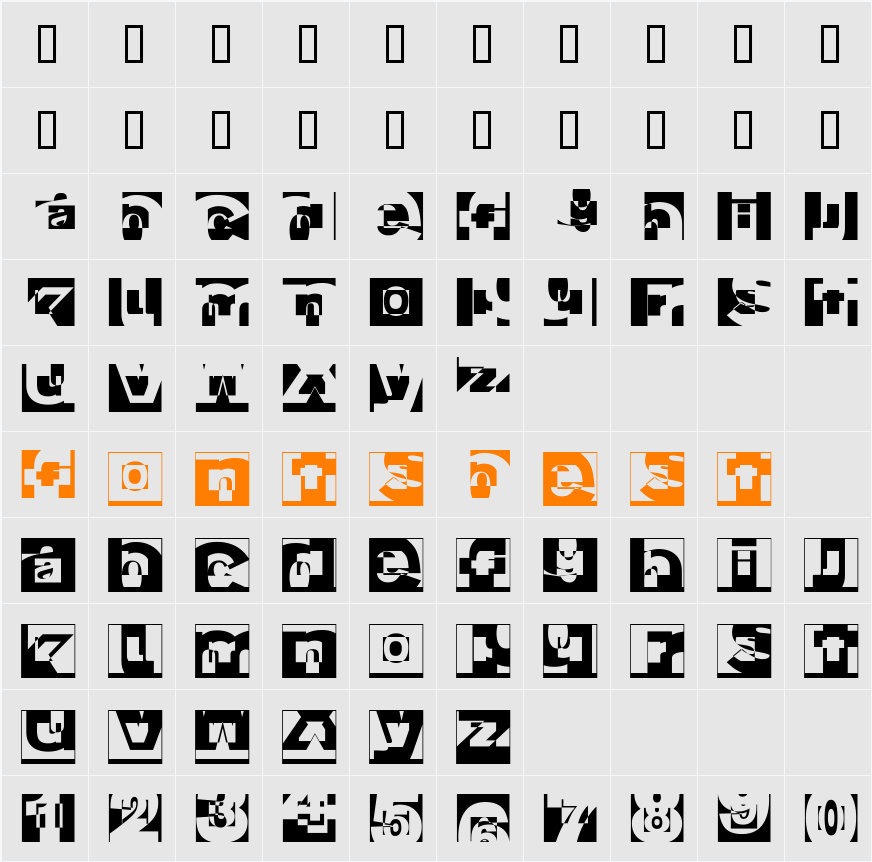 BrokenAlphabetTradition Character Map