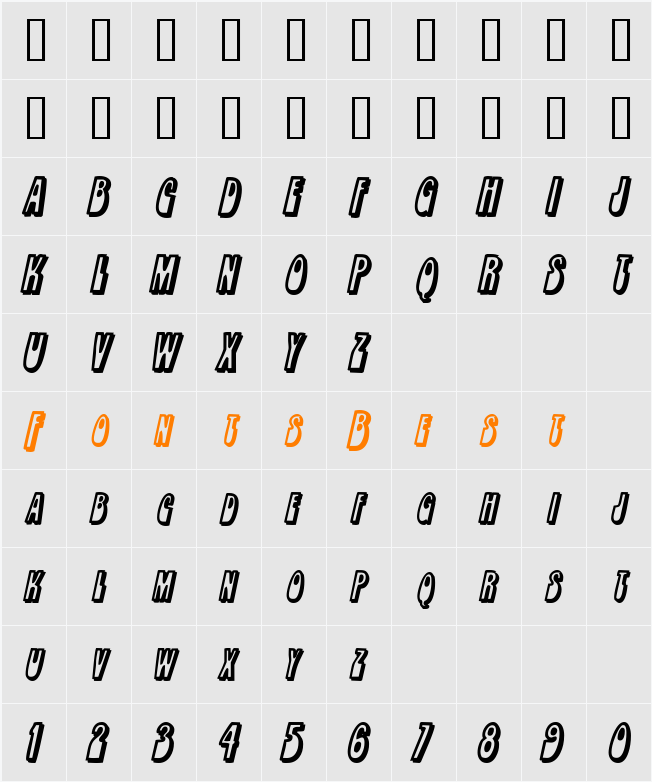 RobleSCapsSSK Character Map