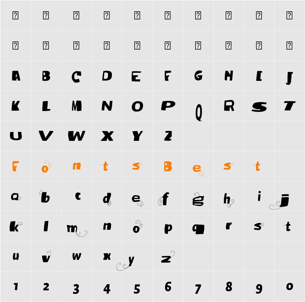 vtks Broadband Character Map