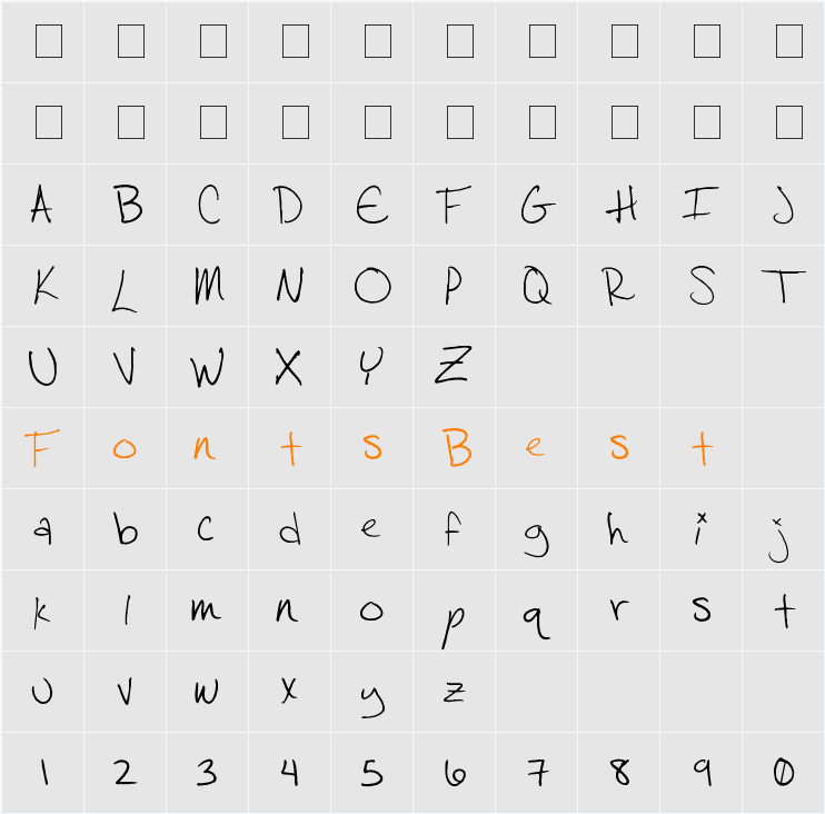 Salamander Character Map