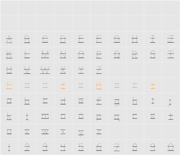 KG Primary Dots Lined Alt Character Map