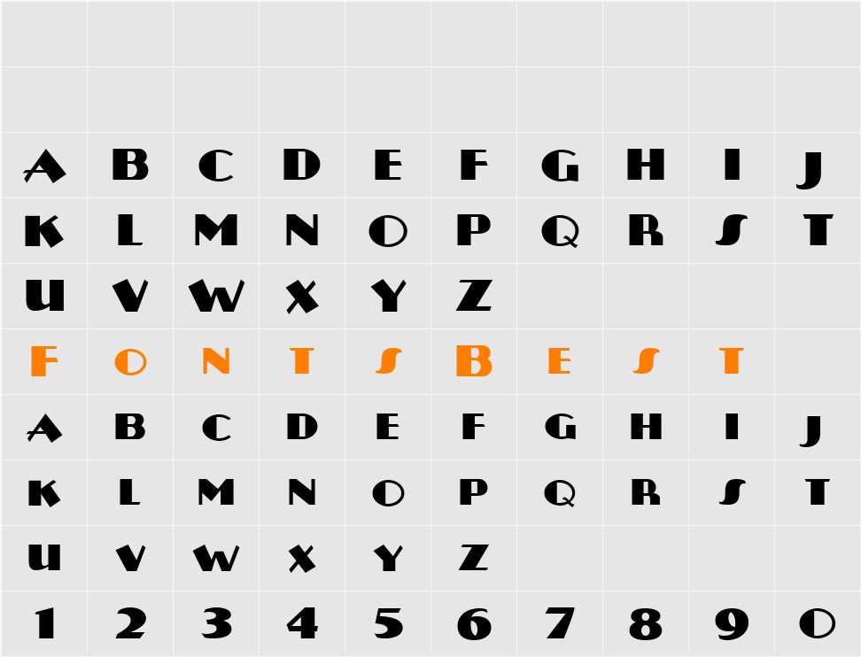 Plug Nickel NF Character Map