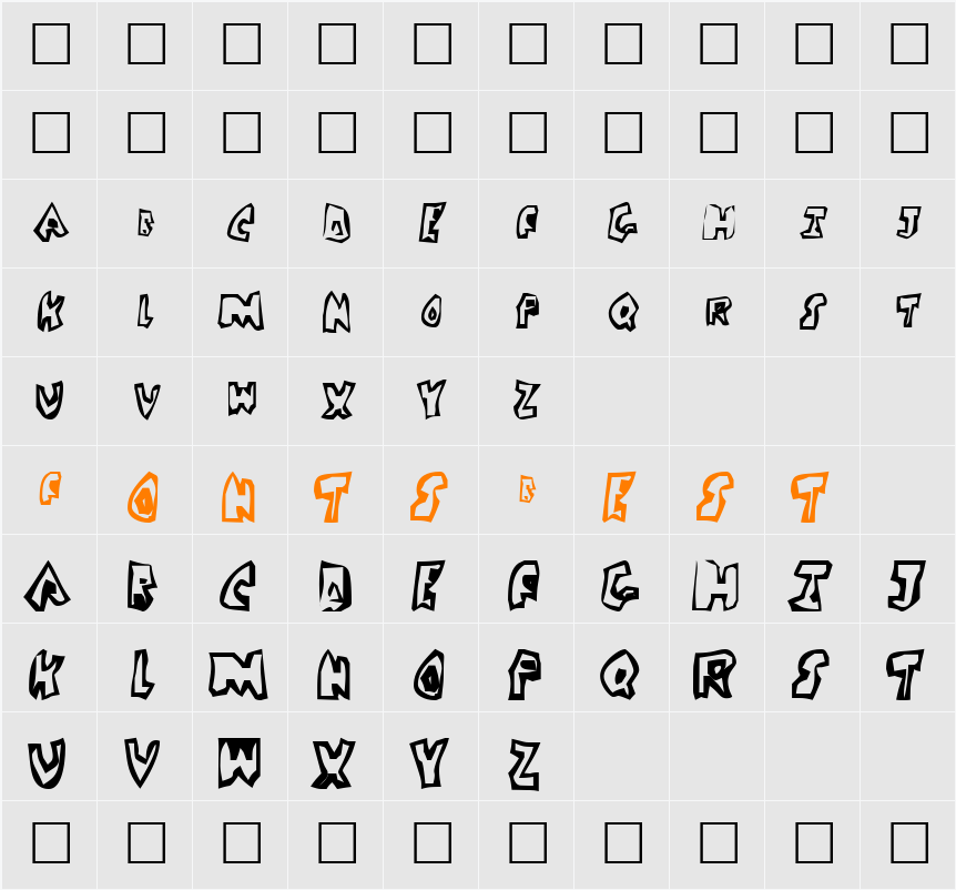 DickSoup Character Map