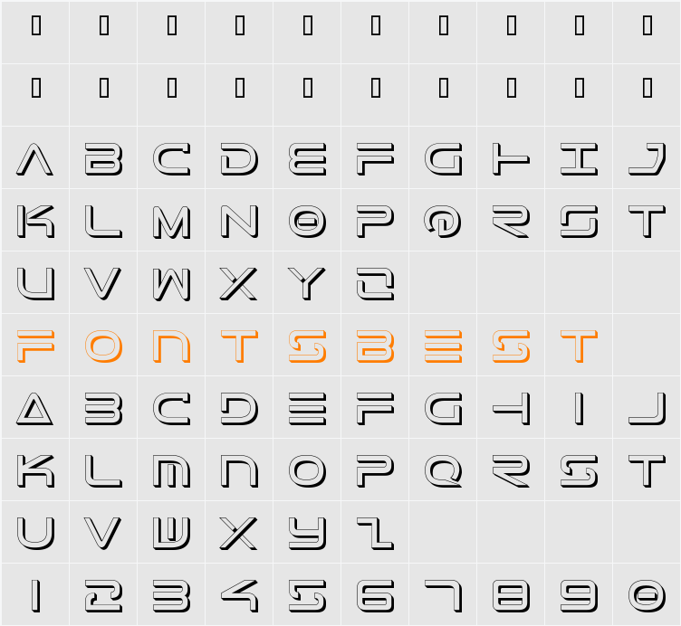Tele-Marines Shadow Character Map