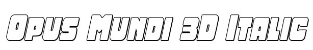 Opus Mundi 3D Italic Font Image