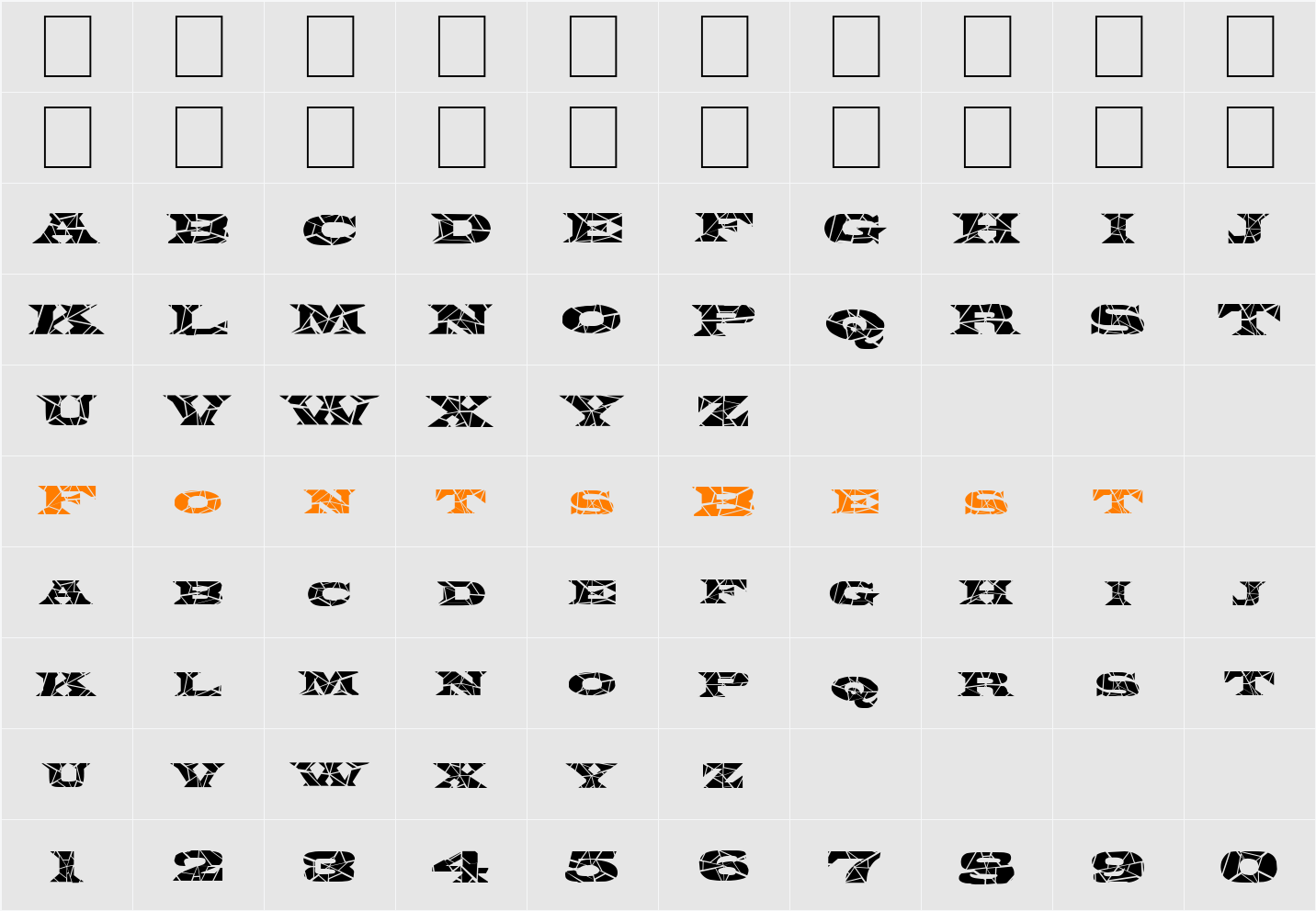 FZ JAZZY 26 CRACKED Character Map