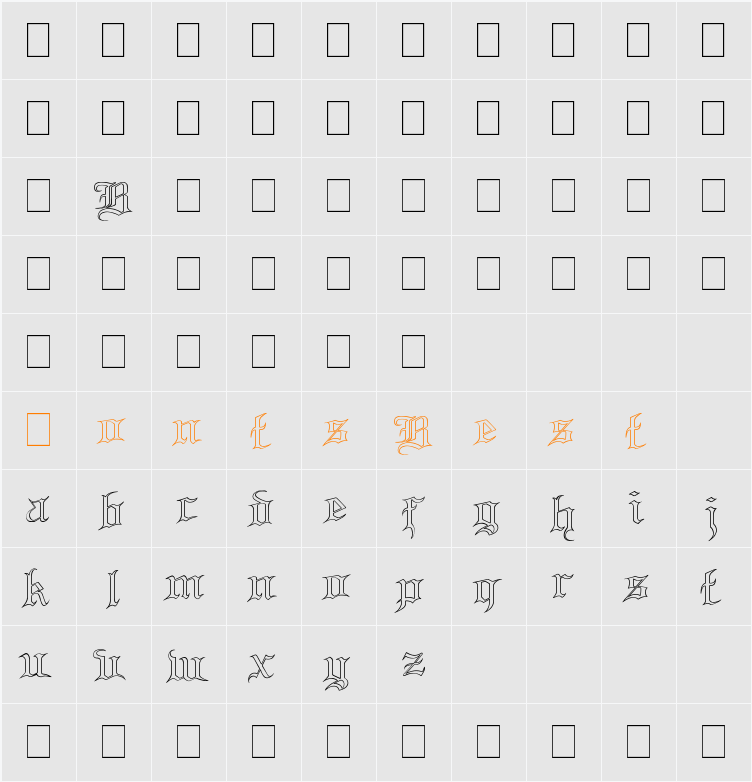 Blood and Blade outline demo Character Map
