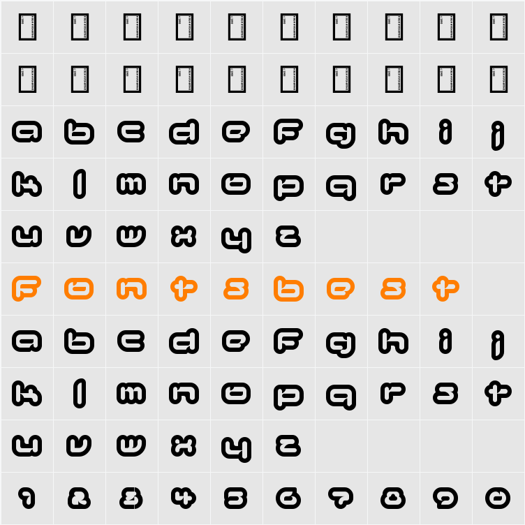 Kinkimono Character Map