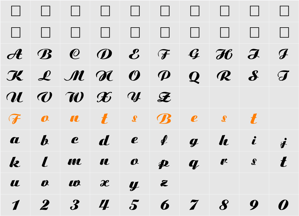 Harde ttnorm Character Map