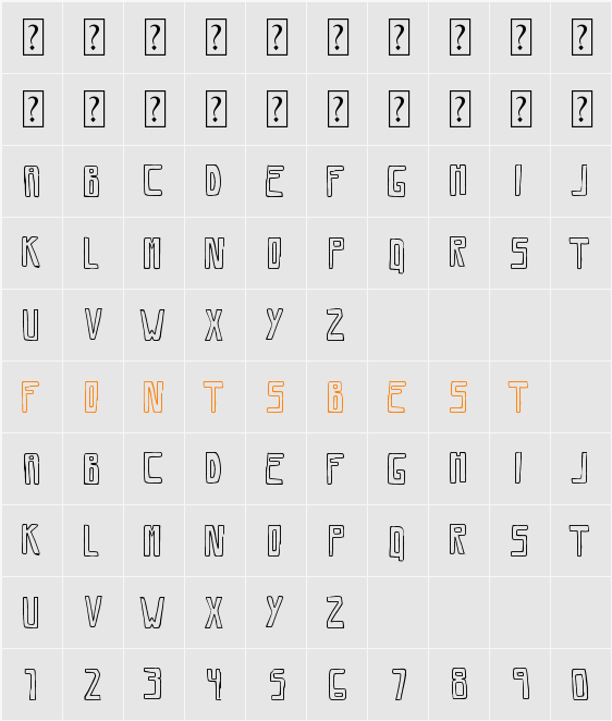 Savia Outline Character Map