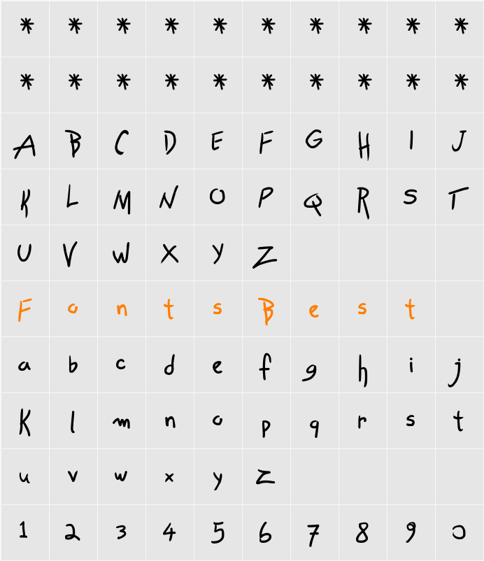 Own Written Character Map