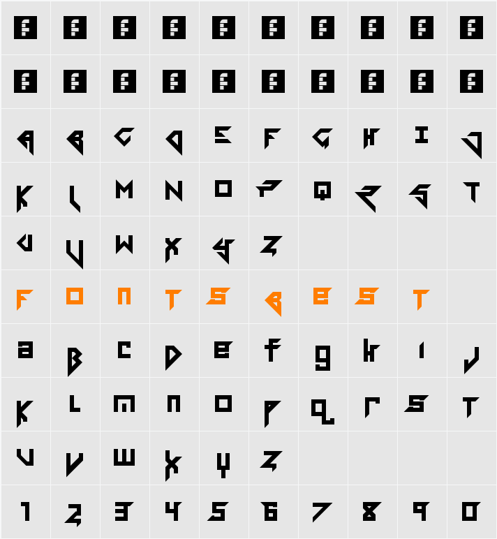 Tolerant Sans Serif (Tolerant 2) Character Map