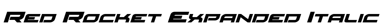 Red Rocket Expanded Italic Font Image