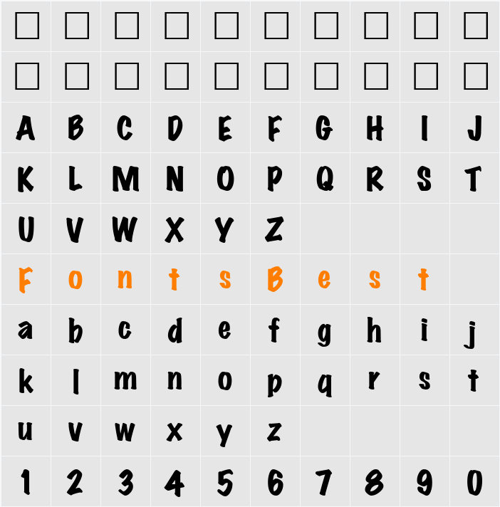 wichtia Character Map