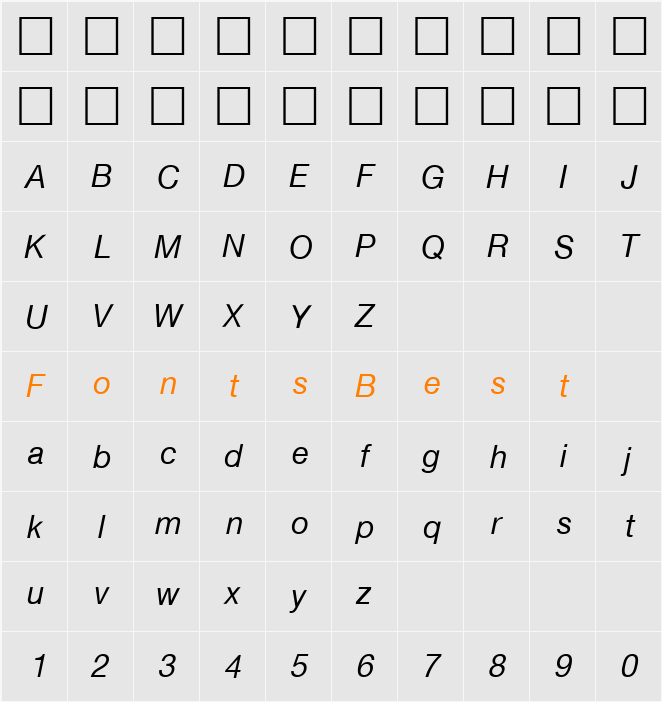 PSL-Text Character Map