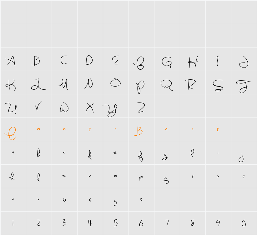 Sweetly Broken Character Map