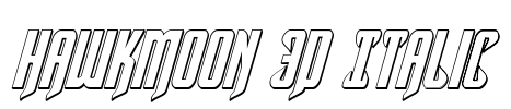 Hawkmoon 3D Italic Font Image