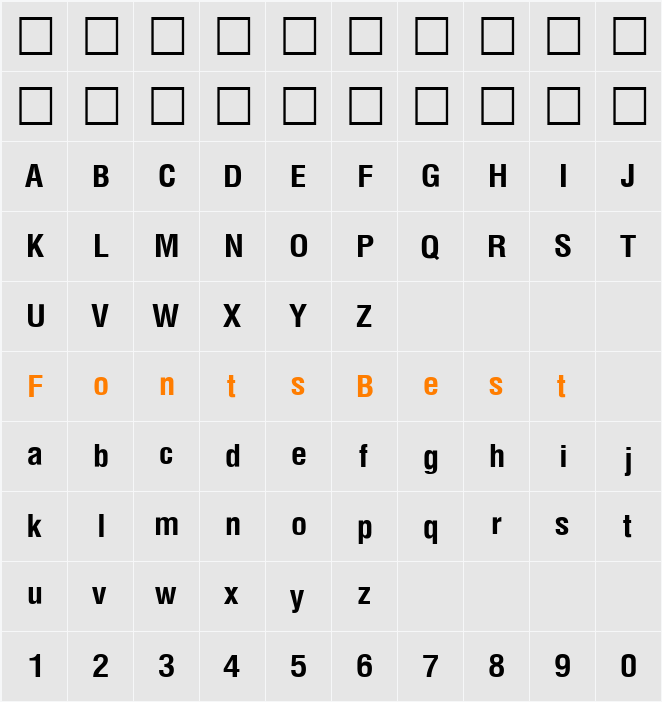 PSL Display Character Map