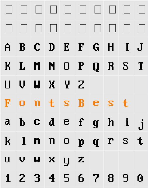 Video Terminal Screen Character Map