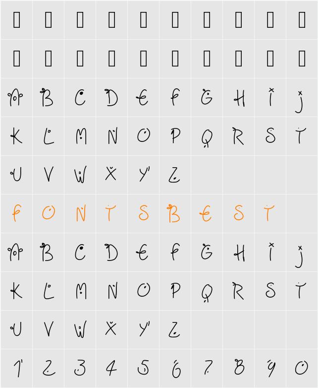 Fridayfreedotslight Character Map
