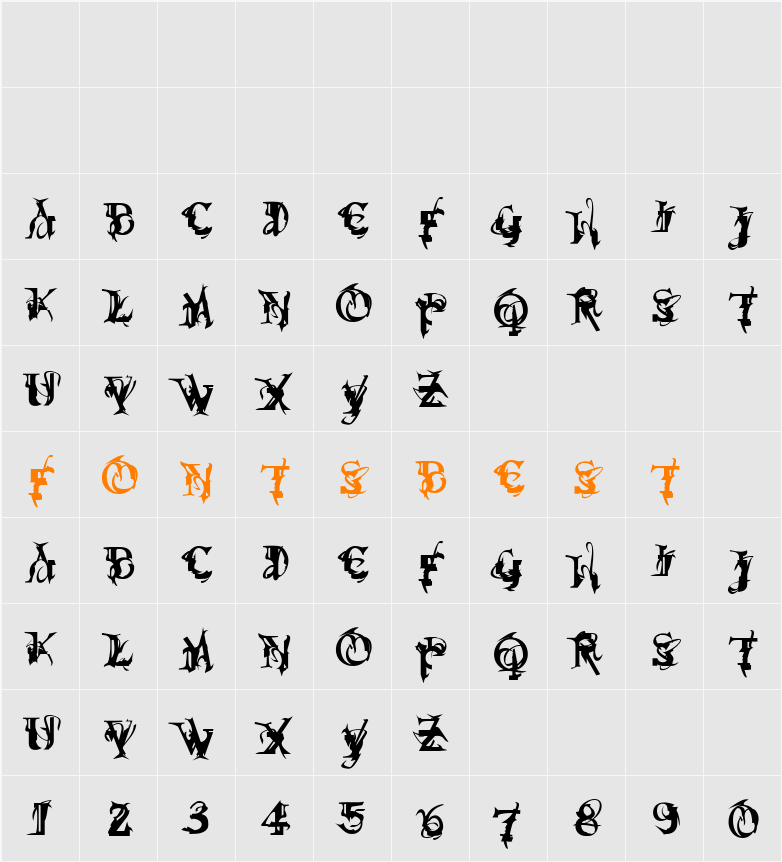 Osprey Character Map