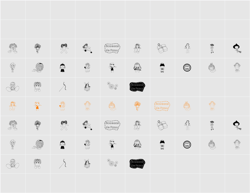 BonecaS de Pano Character Map
