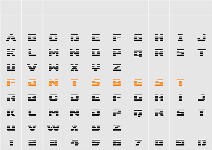 Super Commando Gradient Character Map