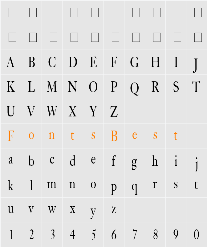 Bliss Thin Character Map