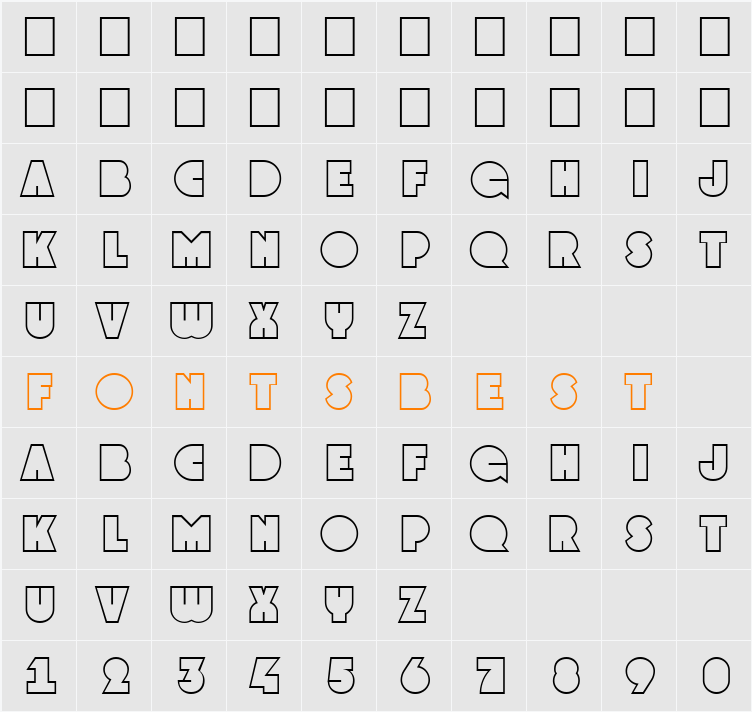 a_GrotoOtl Character Map