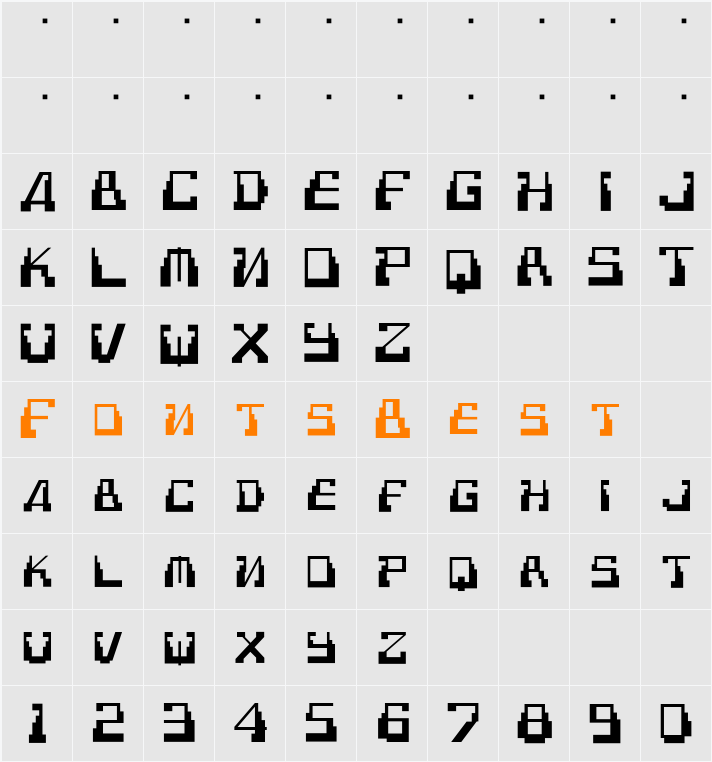 Technodelic Character Map