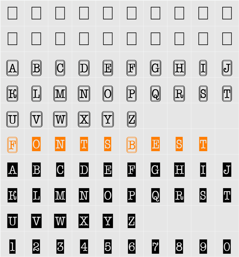 a_OldTyperNrCmCmb2 Character Map