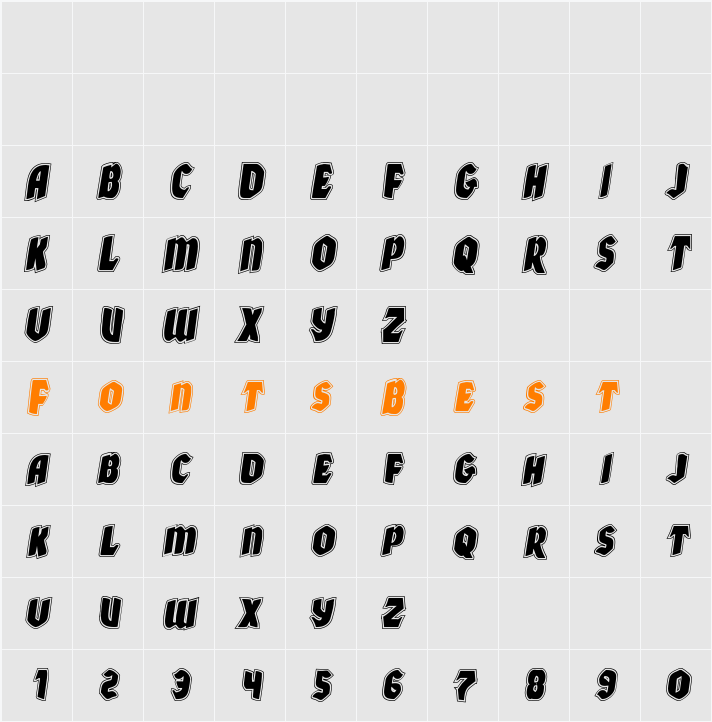 Xmas Xpress Academy Italic Character Map