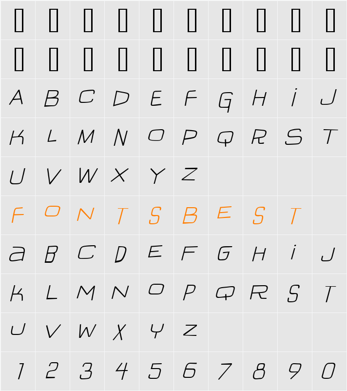 IguanaLover BTN Lt Character Map