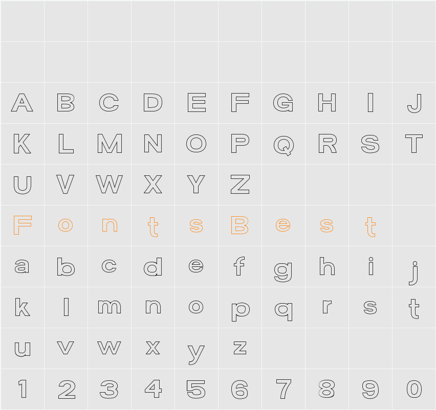 FunZone Two Outline Character Map