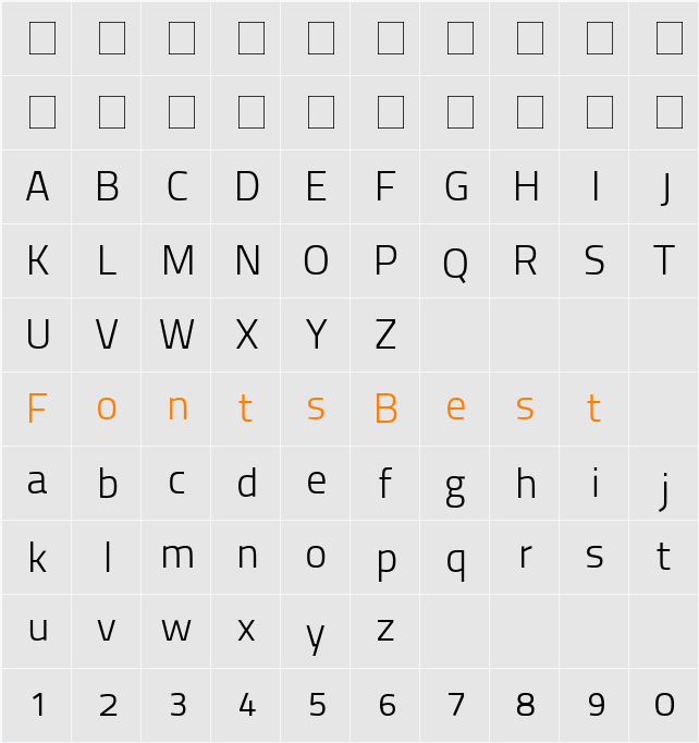 Thaitillium improved 250 2 Character Map