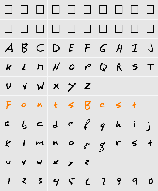 Hinto Character Map