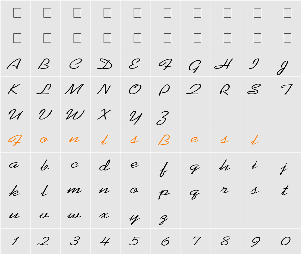 KoffeeWide Character Map