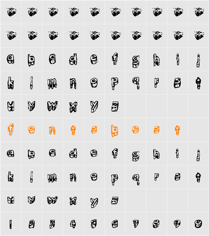 kitten meat Character Map