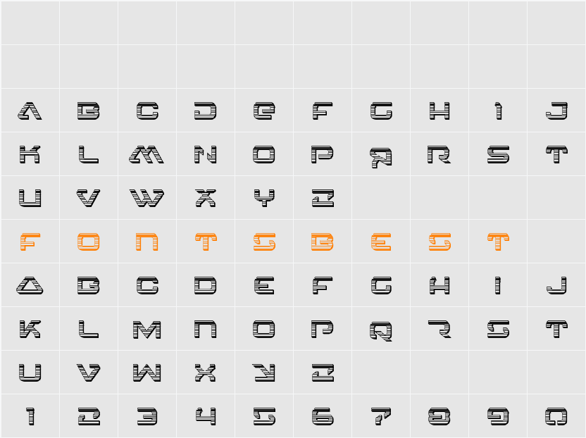 4114 Blaster Chrome Character Map